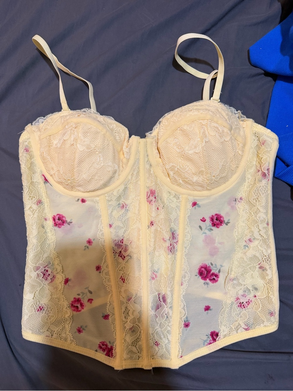 Garage yellow floral corset top